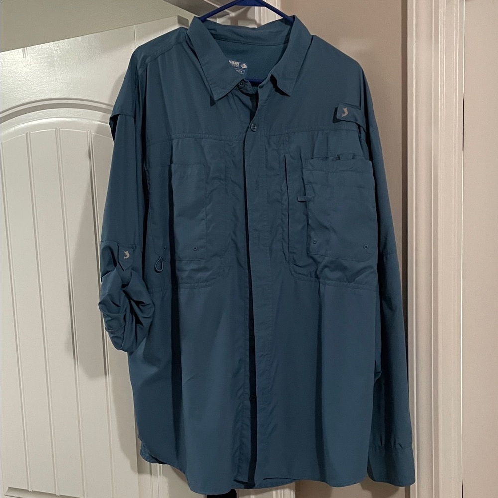 Reel Legends Teal Lightweight Shirt Jacket